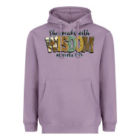 Lavender she speaks with wisdom proverbs 31 26 Heavyweight Hoodie - NancyCooperArtShop