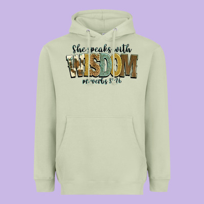 She Speaks With Wisdom Proverbs 31 26 Heavyweight Hoodie Designed By Nancycooperartshop