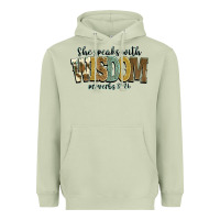 Matcha she speaks with wisdom proverbs 31 26 Heavyweight Hoodie - NancyCooperArtShop