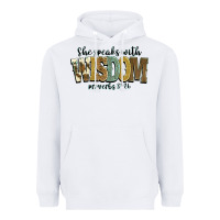 White she speaks with wisdom proverbs 31 26 Heavyweight Hoodie - NancyCooperArtShop