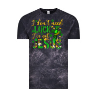 Cloud Black i dont need luck ive got jesus st. patricks day Vintage Tee - Neo Western