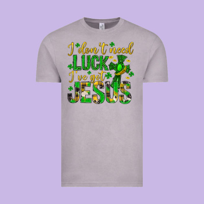 I Dont Need Luck Ive Got Jesus St. Patricks Day Vintage Tee Designed By Neo Western