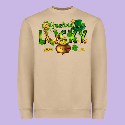 Feeling Lucky Heavyweight Sweatshirt Designed By Fadigitalartstudio