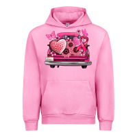 Fuchsia Pink cancer truck back view Urban Hoodie - NancyCooperArtShop