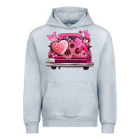 Heather Grey cancer truck back view Urban Hoodie - NancyCooperArtShop