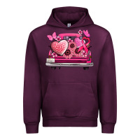 Mauve Wine cancer truck back view Urban Hoodie - NancyCooperArtShop