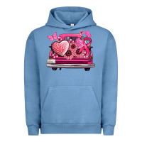 Pigment Pebble Blue cancer truck back view Urban Hoodie - NancyCooperArtShop