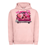 Pigment Salmon cancer truck back view Urban Hoodie - NancyCooperArtShop