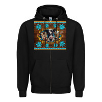 Black western baby cow turquoise gemstones  leopards Zipper Hoodie - BarkalooDesign