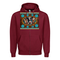Burgundy western baby cow turquoise gemstones  leopards Zipper Hoodie - BarkalooDesign