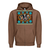 Chestnut western baby cow turquoise gemstones  leopards Zipper Hoodie - BarkalooDesign