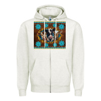 Oatmeal Heather western baby cow turquoise gemstones  leopards Zipper Hoodie - BarkalooDesign