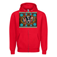 Red western baby cow turquoise gemstones  leopards Zipper Hoodie - BarkalooDesign