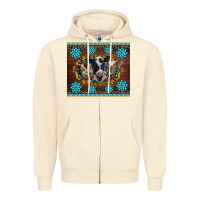 Sandshell western baby cow turquoise gemstones  leopards Zipper Hoodie - BarkalooDesign
