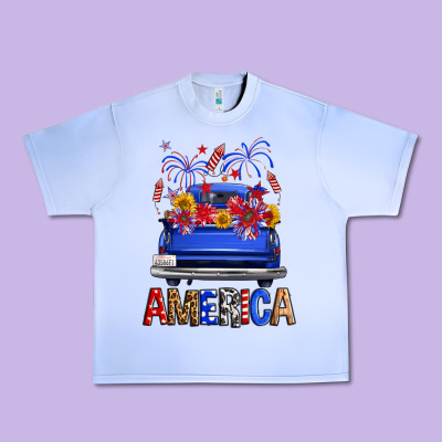 Western Fourth Of July America Truck Urban Heavy Tee Designed By Fadigitalartstudio