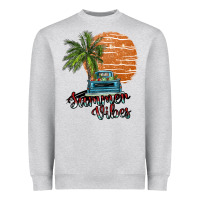 Heather Grey summer vibes Heavyweight Sweatshirt - SublimationCraftShop