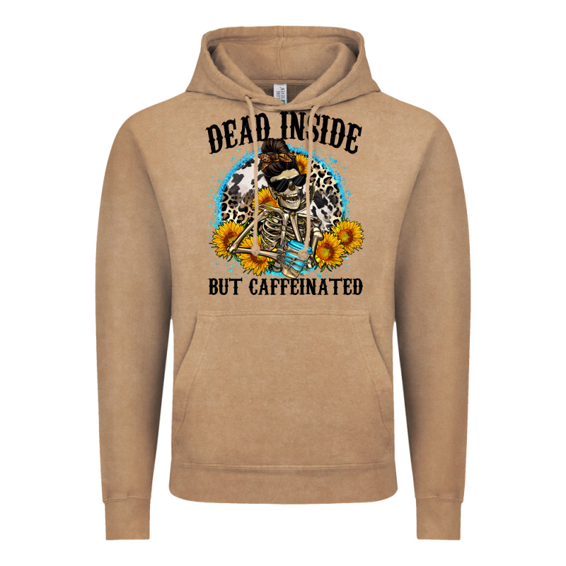 Dead Inside But Caffeinated Vintage Hoodie by Zillion Design Studio | Teevron
