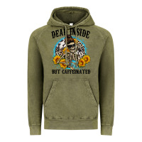 Vintage Olive dead inside but caffeinated Vintage Hoodie - Zillion Design Studio