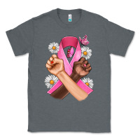 Charcoal Heather Breast Cancer Fist Daisy Butterfly Classic Tee - Artiststas