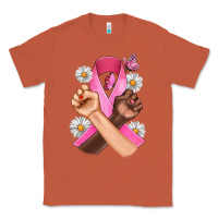 Copper Breast Cancer Fist Daisy Butterfly Classic Tee - Artiststas