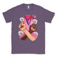 Lavender Breast Cancer Fist Daisy Butterfly Classic Tee - Artiststas