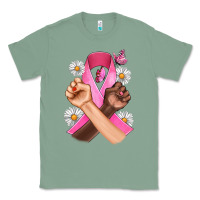 Sage Breast Cancer Fist Daisy Butterfly Classic Tee - Artiststas