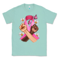 Breast Cancer Fist Daisy Butterfly Classic Tee | Teevron