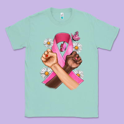 Breast Cancer Fist Daisy Butterfly Classic Tee Designed By Artiststas