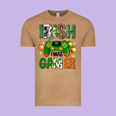 Irish I Was Gamer St. Patricks Day Vintage Tee Designed By Neo Western