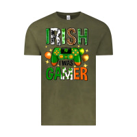 Vintage Olive irish i was gamer st. patricks day Vintage Tee - Neo Western