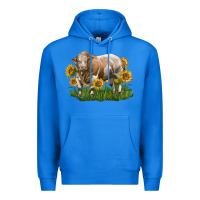 True Royal simmental bull with sunflowers Premium Hoodie - LillyAllenDesigns