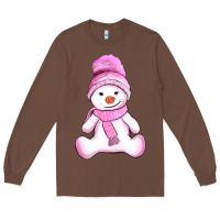 Chestnut winter pink snowman and hat Long Sleeve Tee - AdoDesignShop