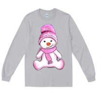 Moon Dust winter pink snowman and hat Long Sleeve Tee - AdoDesignShop