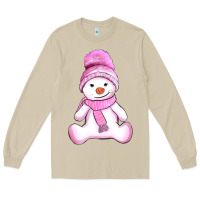 Mushroom winter pink snowman and hat Long Sleeve Tee - AdoDesignShop