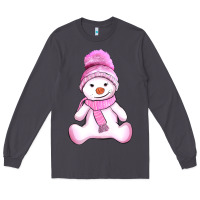 Smoke winter pink snowman and hat Long Sleeve Tee - AdoDesignShop