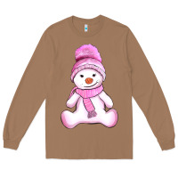 Toasted Coconut winter pink snowman and hat Long Sleeve Tee - AdoDesignShop