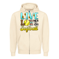Sandshell live love softball Zipper Hoodie - LillyAllenDesigns