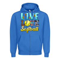 True Royal live love softball Zipper Hoodie - LillyAllenDesigns