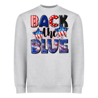 Heather Grey Back the blue 4th of july Heavyweight Sweatshirt - CowGirlArtShop
