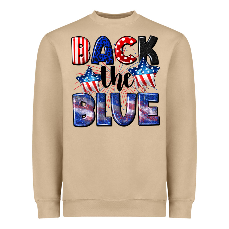 Back The Blue 4th Of July Heavyweight Sweatshirt by CowGirlArtShop | Teevron