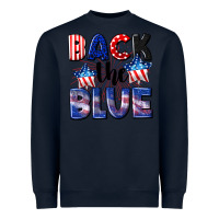 Navy Back the blue 4th of july Heavyweight Sweatshirt - CowGirlArtShop