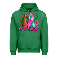 Emerald Previvor Breast Cancer Urban Hoodie - NancyCooperArtShop