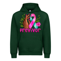 Forest Green Previvor Breast Cancer Urban Hoodie - NancyCooperArtShop