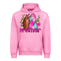 Fuchsia Pink Previvor Breast Cancer Urban Hoodie - NancyCooperArtShop
