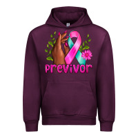 Mauve Wine Previvor Breast Cancer Urban Hoodie - NancyCooperArtShop