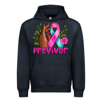 Navy Previvor Breast Cancer Urban Hoodie - NancyCooperArtShop