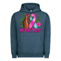 Pigment Midnight Navy Previvor Breast Cancer Urban Hoodie - NancyCooperArtShop