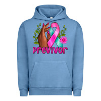 Pigment Pebble Blue Previvor Breast Cancer Urban Hoodie - NancyCooperArtShop