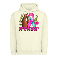 Pigment Pistachio Previvor Breast Cancer Urban Hoodie - NancyCooperArtShop