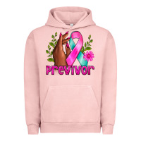 Pigment Salmon Previvor Breast Cancer Urban Hoodie - NancyCooperArtShop